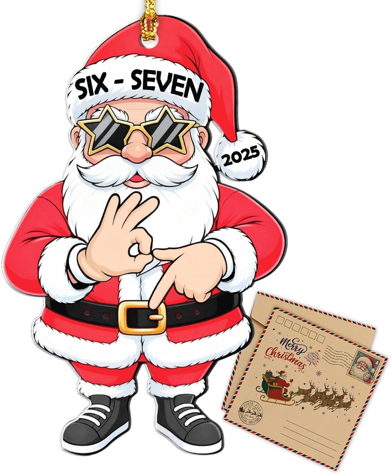 Hangwoous 67 Ornament, Santa Says Six Seven Ornaments, 67 Chrismas Ornament, Christmas Decorations 2025, 67 Meme Funny Christmas Gifts, Teen Girls Trendy Stuff, 67 Gifts Stocking Stuffer, New Year Gift - Image 1
